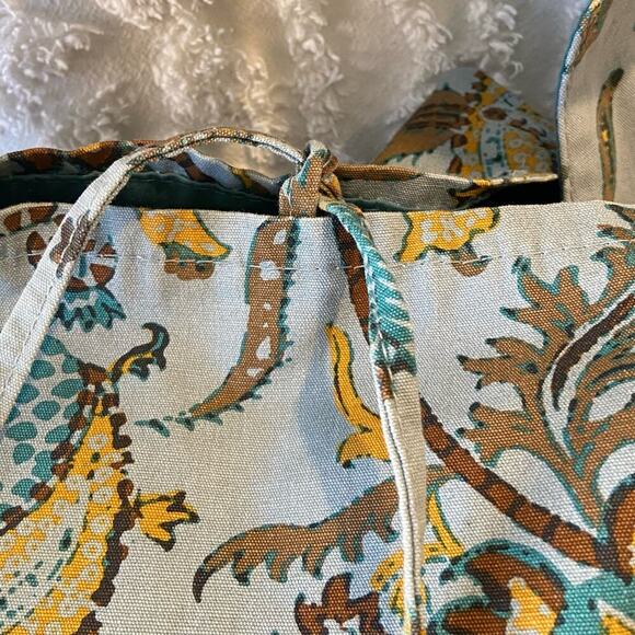 BOHEMIAN Bucket Tote Bag Crossbody Paisley Vines Blue/Yellow Folk Hippie Granola - Picture 3 of 10